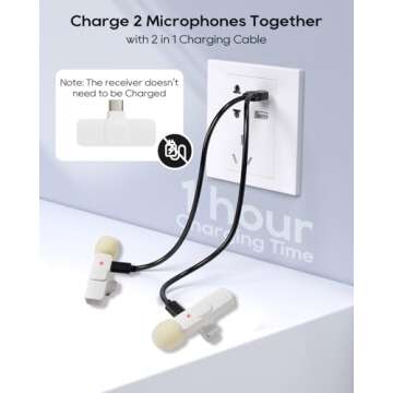 USB C Phone Microphone for iphone Android Tablet ipad PC Wireless Lavalier Mini Mic for Content Crea...