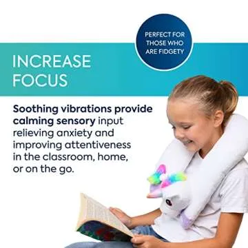 Bouncyband Unicorn Sensory Vibrating Neck Pillow 16x12x6