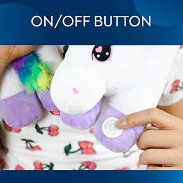 Bouncyband Sensory Vibrating Unicorn Neck Pillow — Therapeutic 16x12x6” Super Soft Pillow to Drape Over Neck or Rest on Shoulders, Lap, Back, Stomach — Calming Tool for ADHD, Perfect for The Classroom