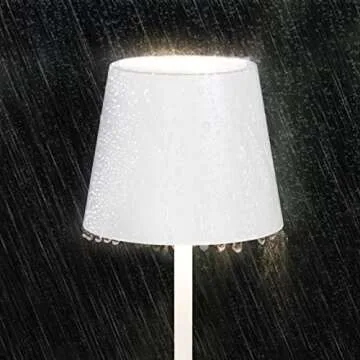 Ralbay 2 Pack White Rechargeable LED Table Lamp,Portable Battery Outdoor Lamp Waterproof 3W 5000mAh White Dining Lamps, Stepless Dimmable Battery Operated Lamp for Restaurant Home Lighting,Warm Light