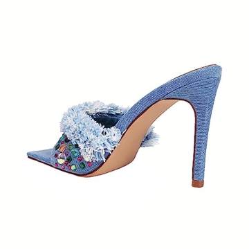 Chic Denim Heels Sandals for Stylish Women with Comfort
