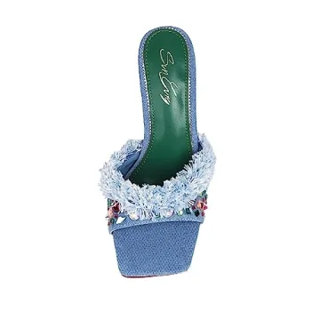 Chic Denim Heels Sandals for Stylish Women with Comfort