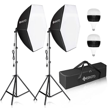 GEEKOTO Softbox Photography Lighting Kit for Stunning Photos