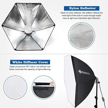 GEEKOTO Softbox Photography Lighting Kit for Stunning Photos