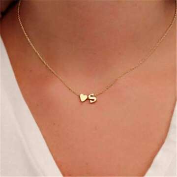 Glimmerst Initial Heart Necklace - Personalized Elegance