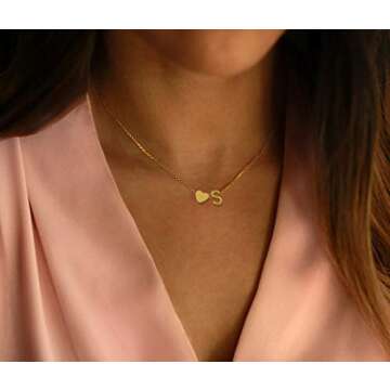 Glimmerst Initial Heart Necklace - Personalized Elegance