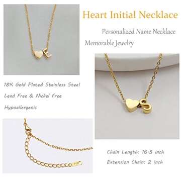 Glimmerst Initial Heart Necklace - Personalized Elegance