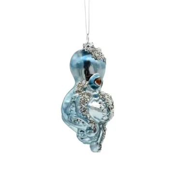 Kurt S. Adler Nautical Glass Blue Octopus Ornament