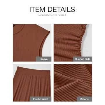 BTFBM Women's Casual Two Piece Skirt Set for Summer
