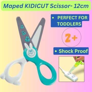Baker Ross Ltd Maped Kidicut Safety Scissors, Kids, 4.75 Inch, Blunt Tip, Right & Left Handed (03780...