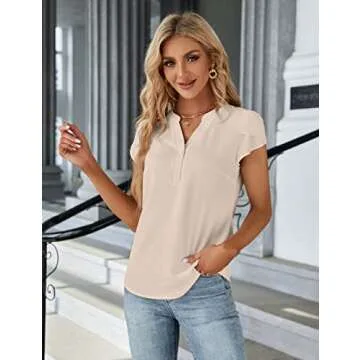 Blooming Jelly Women's Dressy Casual Tops Business Work Blouses 2025 Summer Button Down Shirts Short...