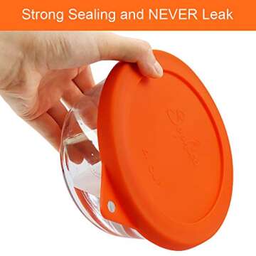 Sophico 4 Cup Round Silicone Storage Cover Lids Replacement for Anchor Hocking and Pyrex 7201-PC Glass Bowls (Container not Included) (Mix) 4 Pack