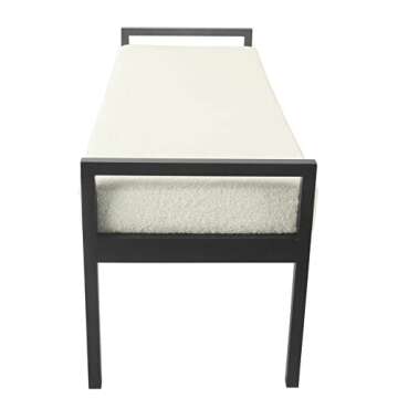 HomePop Modern Metal Bench|Bench for Living Room & Bedroom | Decorative Home Furniture -Sherpa Cream