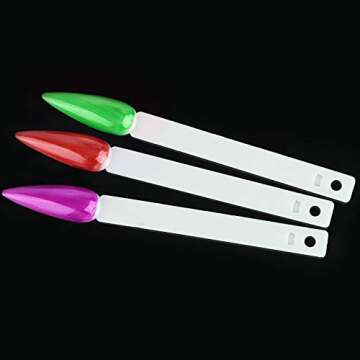 160 Pcs Plastic Nail Swatch Sticks Stiletto Nail Swatches Sample Sticks Nail Color Display Sticks with Metal Rings