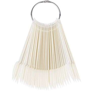 160 Pcs Plastic Nail Swatch Sticks Stiletto Nail Swatches Sample Sticks Nail Color Display Sticks with Metal Rings