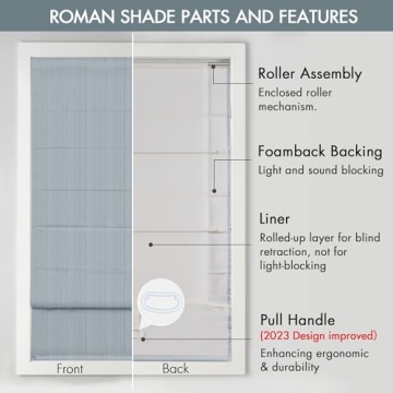 Madison Park Galen Cordless Roman Shades - Stylish Privacy Treatment