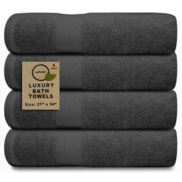 Softolle 100% Cotton Luxury Bath Towels -Towels for Bathroom - Set of 4 Bath Towel (27” x 54”)- ...