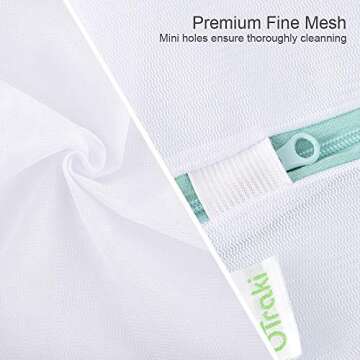 OTraki Mesh Laundry Bag for Delicates 2 Pack Garment Wash Bag 24 x 32 inch Zippered Large Washing Ma...