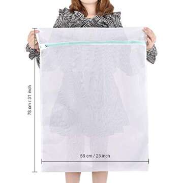 OTraki Mesh Laundry Bag for Delicates 2 Pack Garment Wash Bag 24 x 32 inch Zippered Large Washing Machine Bags for Sweater Dirty Clothes Washer Dryer Net Protector Travel College Dorm Organizer