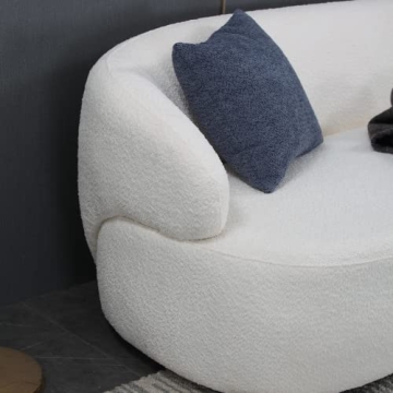 WILLIAMSPACE Modern Curved Sofa with Two Throw Pillows