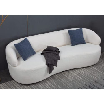 WILLIAMSPACE Modern Curved Sofa with Two Throw Pillows