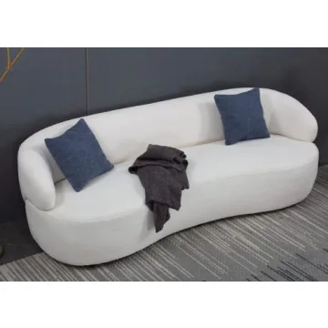 WILLIAMSPACE Modern Curved Sofa with Two Throw Pillows