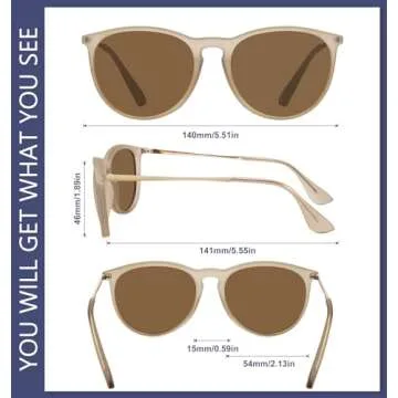 WOWSUN Retro sunglasses womens 2024 trendy round classic glasses