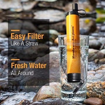 Membrane Solutions Ultralight Water Filter Straw for Outdoor Adventures