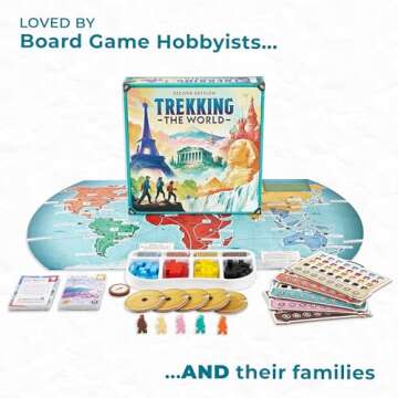 Trekking The World (2nd Edition) - The Award-Winning Family Board Game | Great for Kids Ages 10 and Up | Easy to Learn | Designed for Globetrotters by Underdog Games