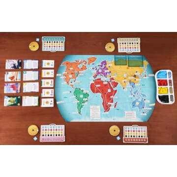 Trekking The World (2nd Edition) - The Award-Winning Family Board Game | Great for Kids Ages 10 and Up | Easy to Learn | Designed for Globetrotters by Underdog Games