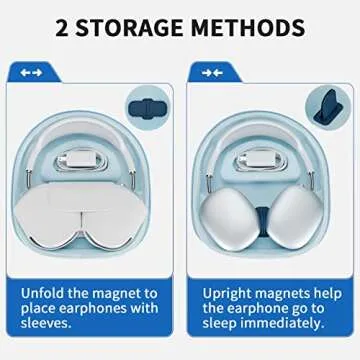 Smart Case for New Apple AirPods Max Supports Sleep Mode, Hard Organizer Portable Carry Travel Cover Storage Bag