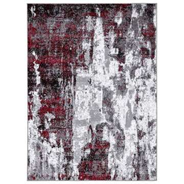 LUXE WEAVERS Modern Abstract Art Red 5x7 Area Rug