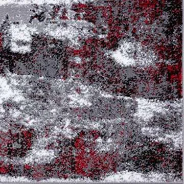 LUXE WEAVERS Modern Abstract Art Red 5x7 Area Rug