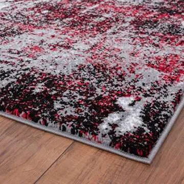 LUXE WEAVERS Modern Abstract Art Red 5x7 Area Rug