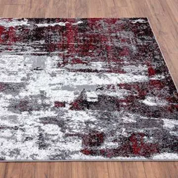 LUXE WEAVERS Modern Abstract Art Red 5x7 Area Rug