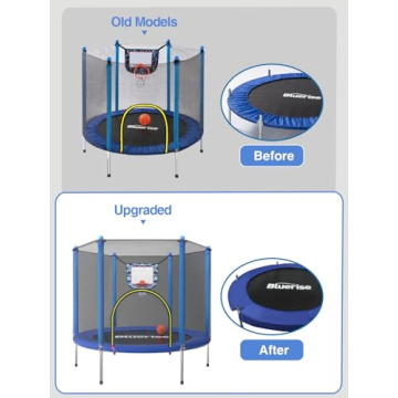 BLUERISE 55IN Indoor Toddler Trampoline with Safety Net