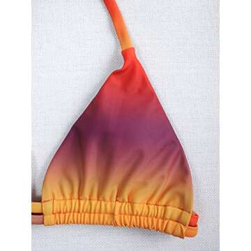 SOLY HUX Women's Halter Triangle Bikini Bathing Suits with Beach Skirt 3 Piece Swimsuits Multicoloured-1 S