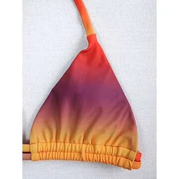 SOLY HUX Women's Halter Triangle Bikini Bathing Suits with Beach Skirt 3 Piece Swimsuits Multicoloured-1 S