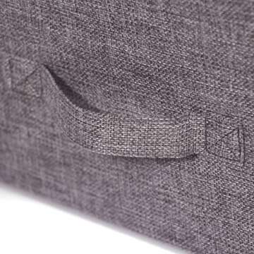 TENABORT Set of 3 Closet Organizer Bins with Handle, Fabric Foldable Storage Baskets Cloth Box Containers for Shelves Home Office Clothes Clothing Large