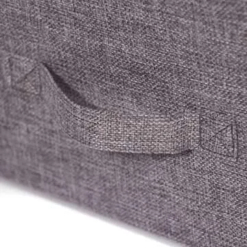 TENABORT Set of 3 Closet Organizer Bins with Handle, Fabric Foldable Storage Baskets Cloth Box Containers for Shelves Home Office Clothes Clothing Large