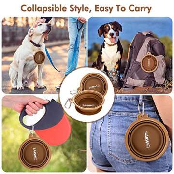 BARWO Portable Collapsible Dog Bowl with Suction Base