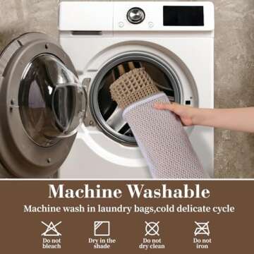 RESARE Waffle Bath Mat for Bathroom, Super Absorbent Bathroom Rugs Non Slip Machine Washable, Ultra Soft Boho Bath Rugs with Tassels for Bathroom Floor, Upgraded Bordered Design, 24"x36" Brown