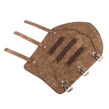 HZMAN Long Style Knights Leather Battle Arm Guard Bracers Medieval Armor Costume - Leather Armband Pair