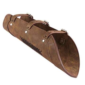 HZMAN Long Style Knights Leather Battle Arm Guard Bracers Medieval Armor Costume - Leather Armband Pair