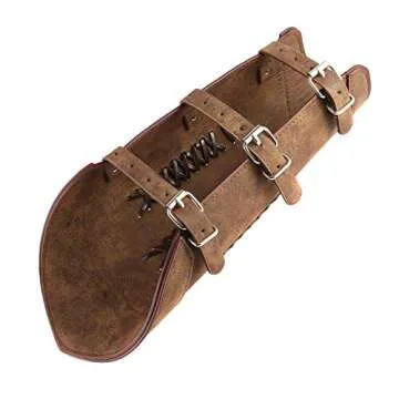 HZMAN Long Style Knights Leather Battle Arm Guard Bracers Medieval Armor Costume - Leather Armband Pair