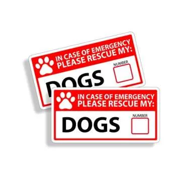 First Responder Dog Rescue Decal Stickers - Pet Safety Alert (Made in USA)