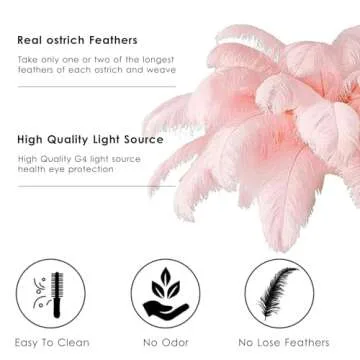 Elegant ANram Feather Floor Lamp with Dimmable Lighting for Home Decor