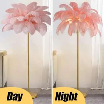ANram Feather Lamp - Dimmable Ostrich Feather Floor Lamp