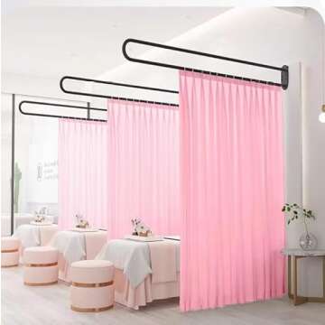 Transform Your Space with the Partition Curtain Rod - U-Shape Room Divider