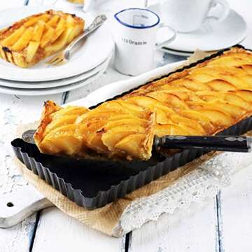 Boao 3 Pcs Rectangular Nonstick Tart Pans for Baking